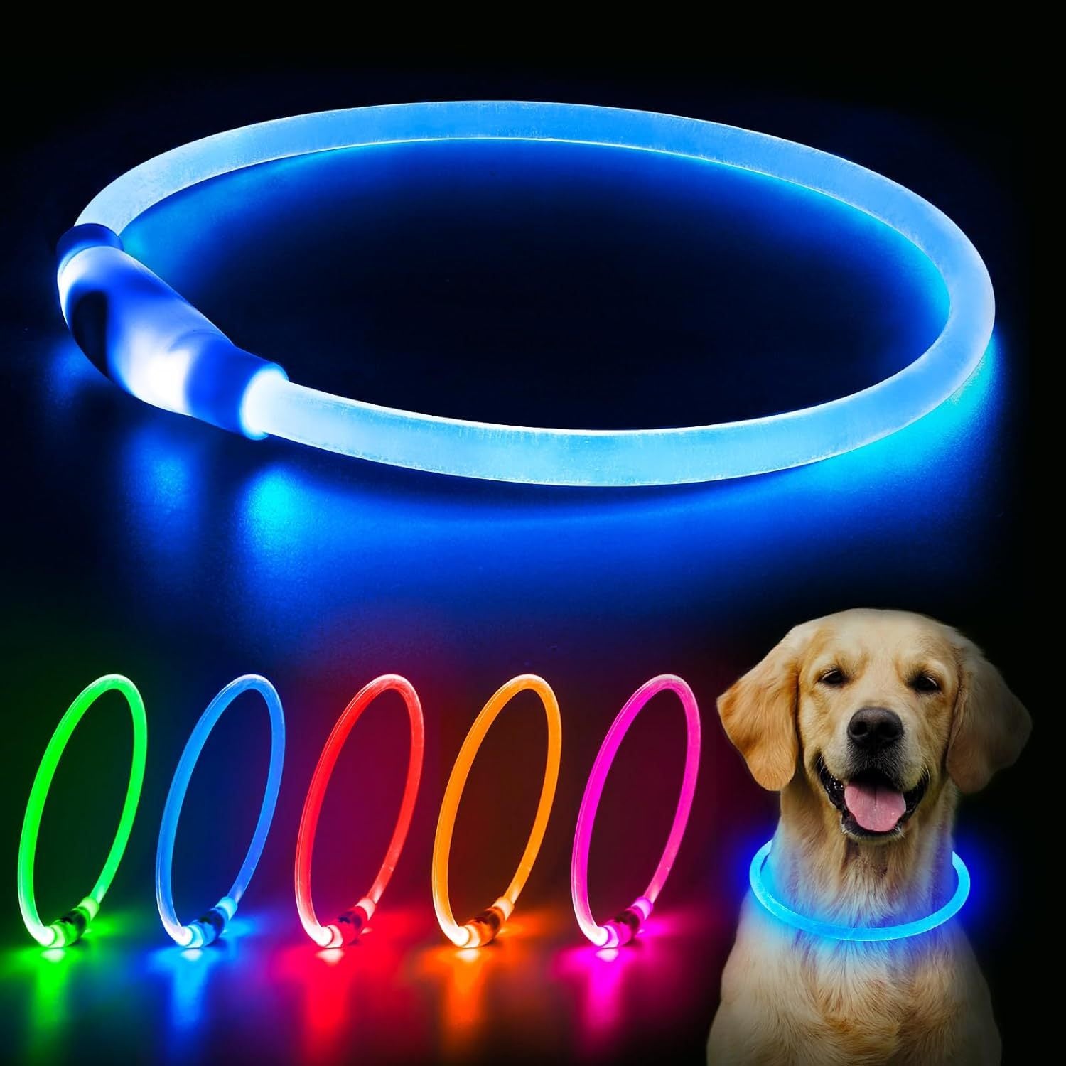 LED Dog/Cat Collar USB Rechargeable