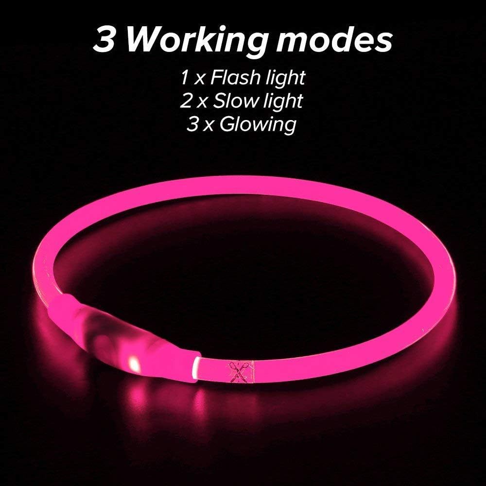 LED Dog/Cat Collar USB Rechargeable
