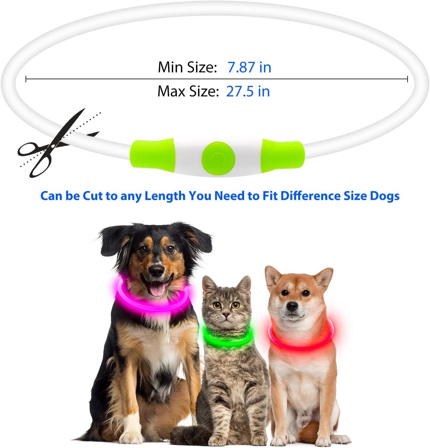 LED Dog/Cat Collar USB Rechargeable